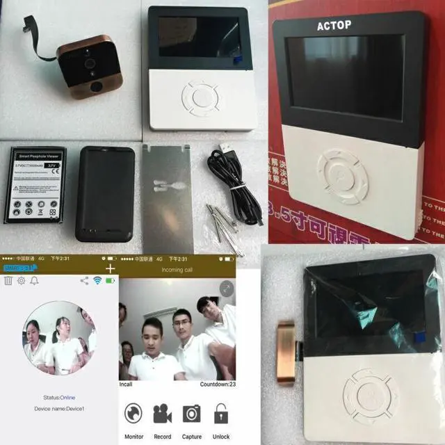 Alt view image 7 of 7 - 4.5 Inch Wireless Video Door Phone Doorbell Camera 1MP Remote APP control WiFi