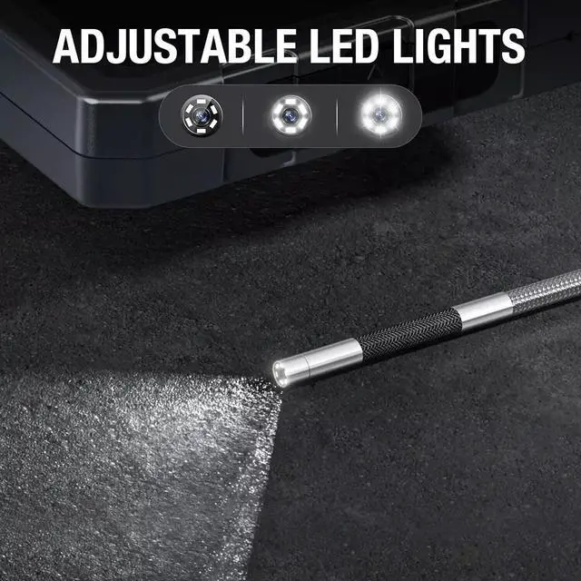 Alt view image 4 of 7 - Teslong TD500 5" 3MM Handheld Endoscope Borescope Inspection Camera with Articulation