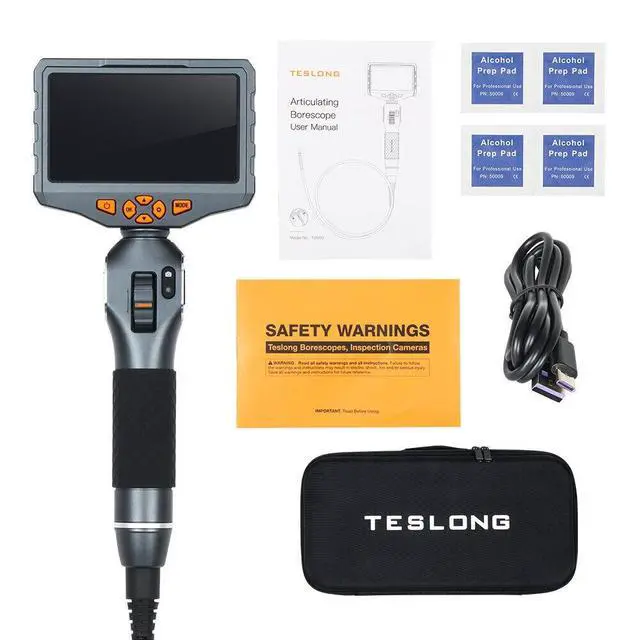 Alt view image 7 of 7 - TESLONG WiFi Borescope Endoscope Two-Way 210° Articulating 5"IPS 6.5mm Dual Lens