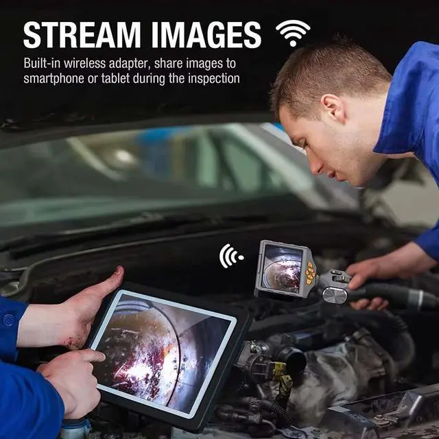 Alt view image 6 of 7 - TESLONG Borescope Two-Way Articulating Industrial Endoscope Camera with Lights
