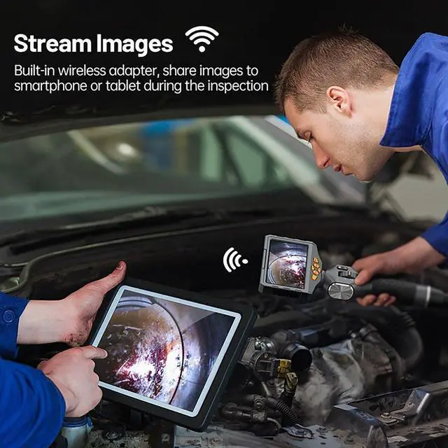 Alt view image 3 of 7 - TESLONG TD500 5" Two-Way 210° Articulated Industrial Borescope Inspection Camera 8.5MM