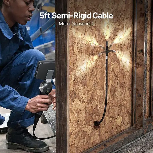 Alt view image 4 of 7 - TESLONG TD500 5" Two-Way 210° Articulated Industrial Borescope Inspection Camera 8.5MM