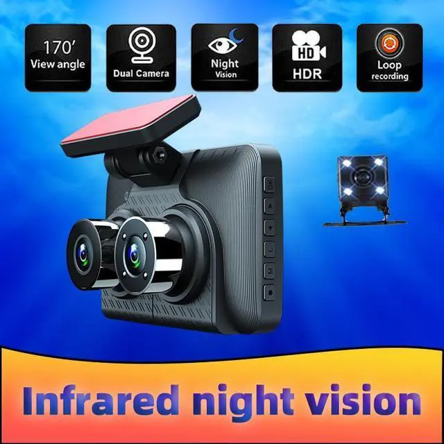 Alt view image 2 of 7 - Dash Cam Front and Rear Camera for Cars Inside Mirror 1080p Full Hd 3 Channel Dash Cam Best Mini Rechargeable Rearview Reverse Assist Parking Monitor