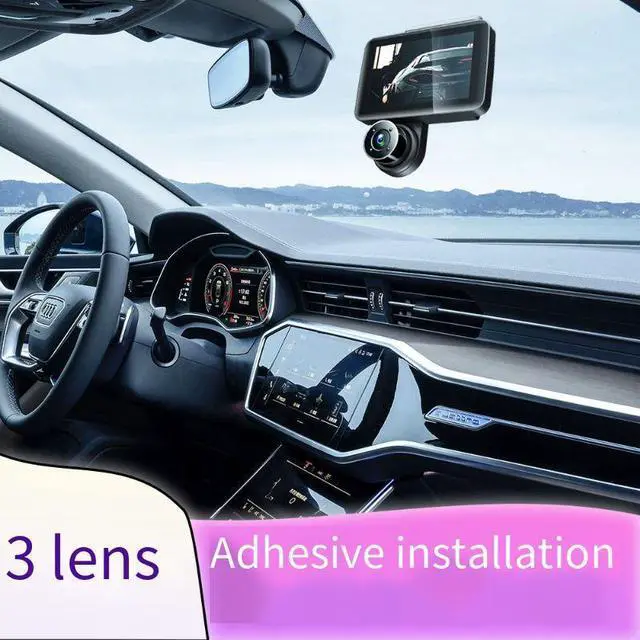 Alt view image 7 of 7 - Dash Cam Front and Rear Camera for Cars Inside Mirror 1080p Full Hd 3 Channel Dash Cam Best Mini Rechargeable Rearview Reverse Assist Parking Monitor