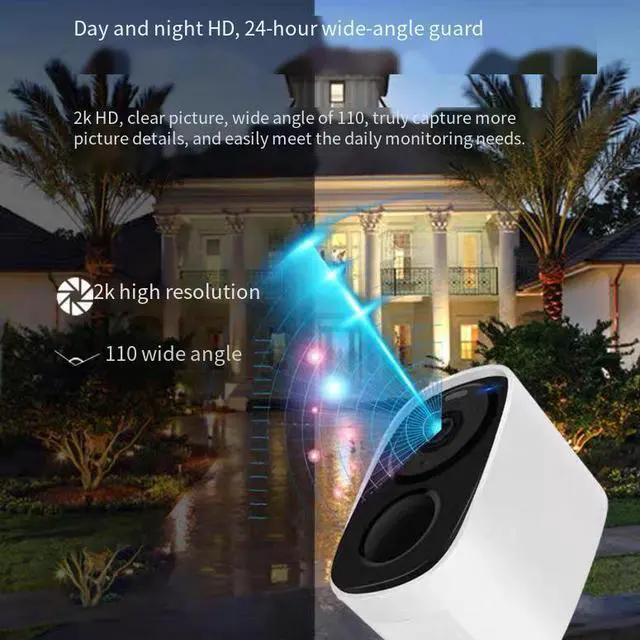 Alt view image 3 of 7 - Security Cameras Wireless Outdoor Solar Powered Wifi System Waterproof With Night Vision Zoom Doorbell Blink 4K 5G 1: Host without solar power.