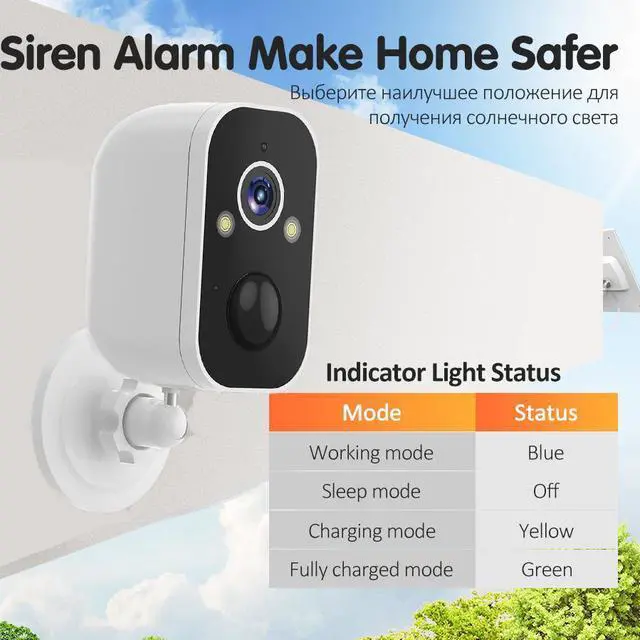 Alt view image 2 of 7 - Security Cameras Wireless Outdoor Solar Powered Wifi System Waterproof With Night Vision Zoom Doorbell Blink 4K 5G 1: Host without solar power.