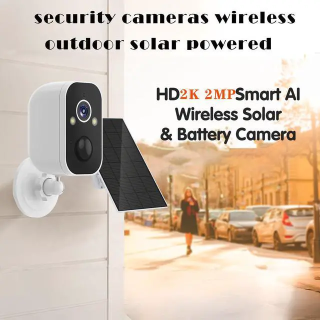 Alt view image 3 of 7 - Security Cameras Wireless Outdoor Solar Powered Wifi System Waterproof With Night Vision Zoom Doorbell Blink 4K 5G 4: Host + solar power *2pcs