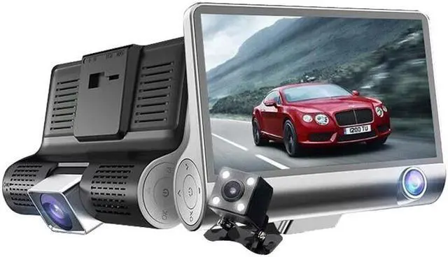 Main image of Rechargeable Dash Cam 3 Channel Front And Rear Camera For Cars Reverse Assist Mirror Parking Monitor Super Night Vision