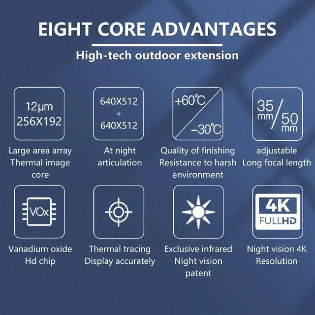 Alt view image 4 of 7 - 4K HD Infrared Night Vision Goggles Military Grade Thermal Imaging Scope Thermal Imaging Camera Water Leak Detection For Hunting Device