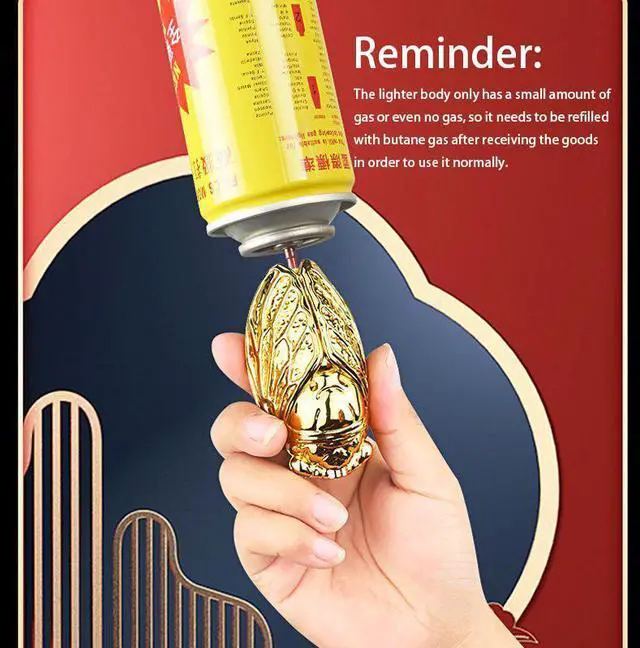 Alt view image 7 of 7 - Yellow Cool Windproof Butane Torch Refillable Cigar Lighters for Candle Kitchen Birthday Gift for Mom Men Wife Black