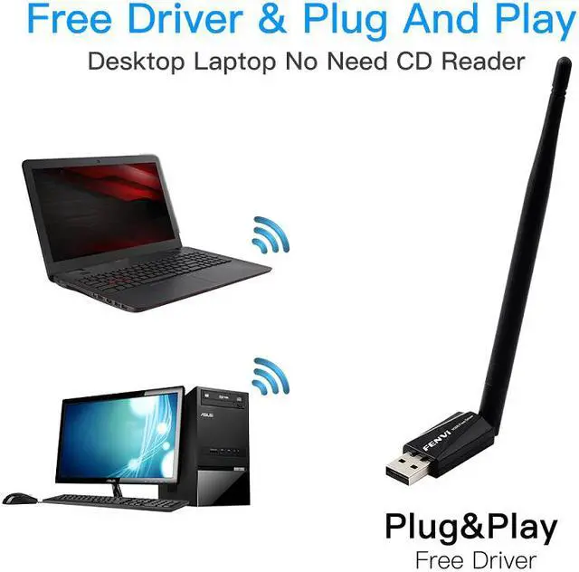 Alt view image 3 of 7 - AC650 USB WiFi Adapter for PC 802.11ac 650Mbps Wireless Network USB Adapter for Desktop with High Gain Antennas Dual Band 2.4GHz 5GHz Supports for Windows 7 8 10