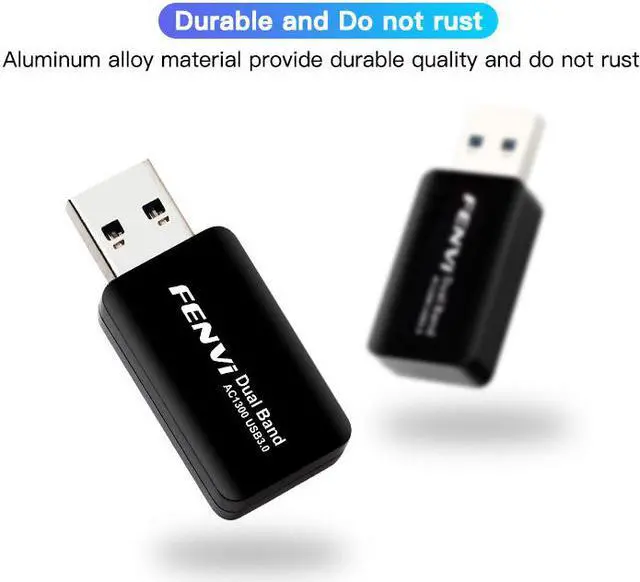 Alt view image 6 of 7 - Mini USB WiFi Adapter for PC Desktop 802.11AC 1300Mbps Dual Band 5G/2.4G Network Adapters WiFi USB 3.0 Wi-Fi Dongle for Windows 7/8/10 Mac OS X 10.9-10.15