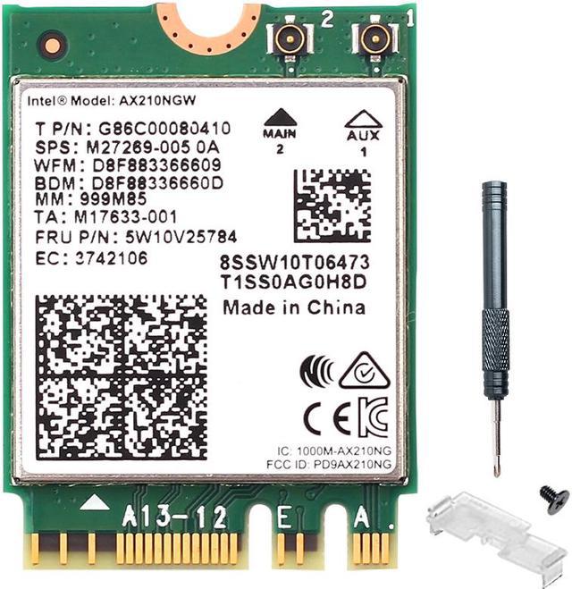 Tri-Band Intel AX210 wifi Card for PC Wi-Fi 6E AX210NGW NGFF M.2 2230 wifi  160MHz 2x2 MU-MIMO AX210 Wifi Bluetooth5.2 Internal Network Card Wireless