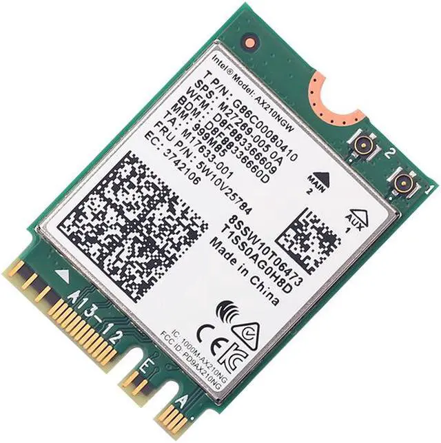 Alt view image 6 of 7 - DERAPID Wi-Fi 6E AX210NGW Wifi Card 5400Mbps AX5400 Tri-Band Wireless Bluetooth Adapter,802.11ax WiFi Card for Windows 10/11 PC, Laptop - 6GHz/5GHz/2.4GHz
