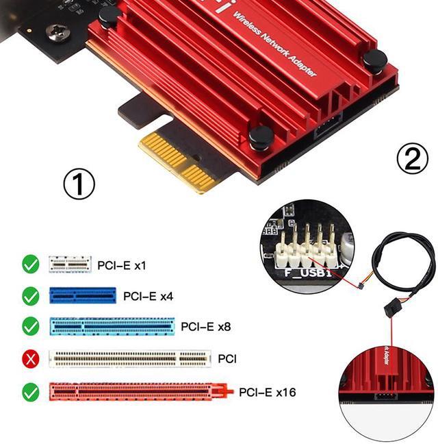Alt view image 3 of 7 - DERAPID WiFi 6 AX1800 PCIe WiFi Card for PC with Bluetooth MT7921K Dual Band Wifi 6 1800Mbps Wireless Adapter 802.11ax with MU-MIMO OFDMA, High Gain Aantennas, Supports Windows 10/11 (64bit) Only