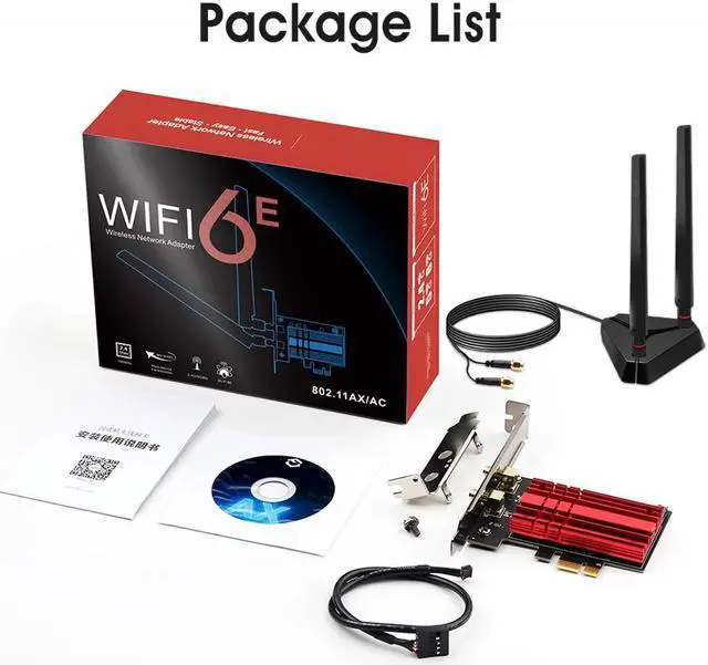 Alt view image 7 of 7 - DERAPID WiFi 6E PCIe Wireless Adapter  Intel AX210 Chip, 5400Mbps Tri-Band (6GHz/5GHz/2.4GHz), Bluetooth 5.2, 160MHz, for Desktop Windows 10/11