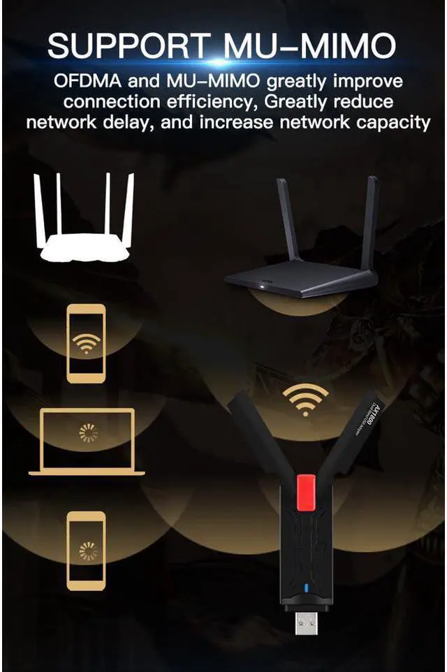 Alt view image 4 of 7 - FU-AX1800P WiFi 6 USB Network wifi Adapter USB 3.0 wifi Card 2.4/5GHz 802.11ax 1800Mbps wifi WLAN Adapter Dual Band USB wifi 6 Card Wireless Adapter for Desktop PC Windows 7/10/11