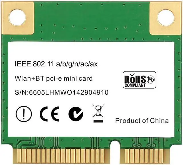 Alt view image 3 of 6 - DERAPID MPE-AX3000H WiFi 6 Dual Band 802.11ax Half Mini PCI-E WiFi Card with Bluetooth 5.2 - 3000Mbps MU-MIMOfor Windows 10/11 64 bit