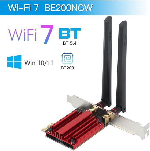 DERAPID WiFi 7 Card 8774Mbps PCIe WiFi Card Bluetooth 5.4 WiFi 7 BE200  BE200NGW Chip Tri-Bands(6GHz/5GHz/2.4GHz) Wireless WiFi 6E Card for Desktop  PC Support Windows 11/10(64Bit) 