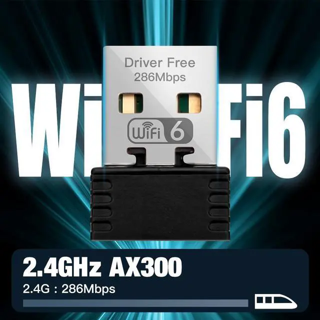 Alt view image 2 of 7 - DERAPID AX300 Mini USB WiFi 6 Adapter,USB WiFi Adapter for Desktop PC Laptop, Portable USB Wireless Adapter WiFi Dongle for Windows 11/10/7, 2.4GHz Only, 286Mbps, WiFi 6 USB Easy Setup