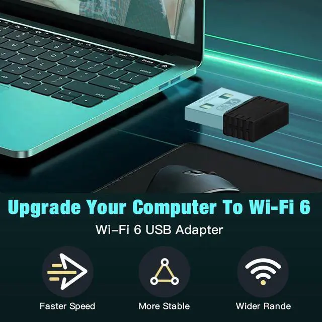 Alt view image 6 of 7 - DERAPID AX300 Mini USB WiFi 6 Adapter,USB WiFi Adapter for Desktop PC Laptop, Portable USB Wireless Adapter WiFi Dongle for Windows 11/10/7, 2.4GHz Only, 286Mbps, WiFi 6 USB Easy Setup