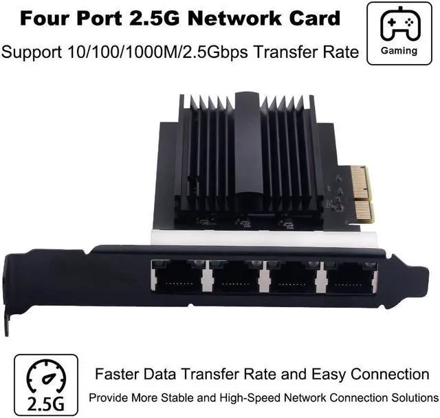 その他 eika DERAPID 4 Port Gigabit NIC for Desktop Gigabit Ethernet
