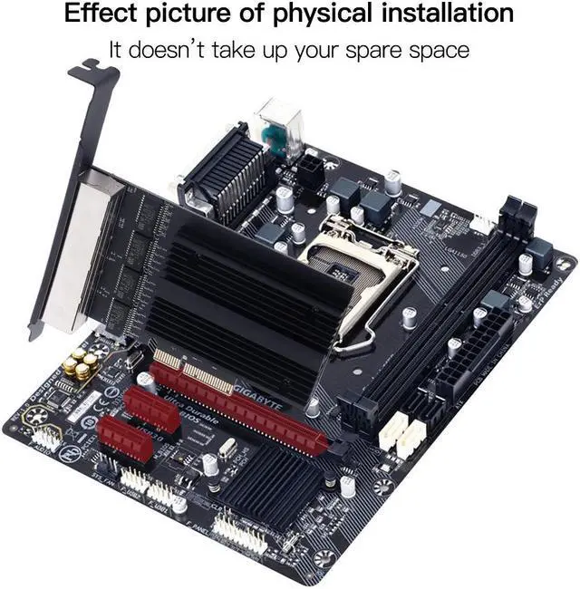 Alt view image 5 of 7 - DERAPID 4 Port Gigabit NIC for Desktop Gigabit Ethernet Network Adapter with Intel I226 Controller Quad RJ45 Port Network Interface Card for Gaming Office Support for Windows
