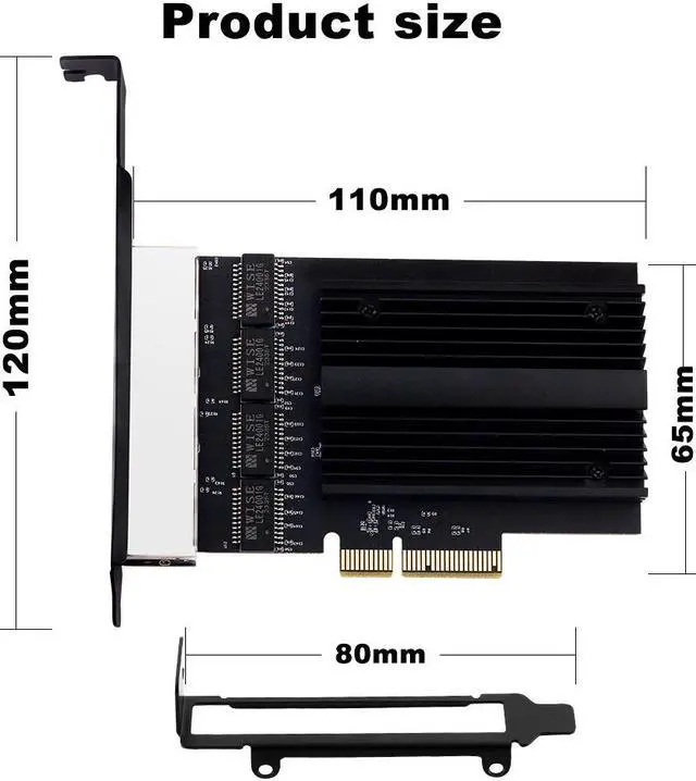 Alt view image 7 of 7 - DERAPID 4 Port Gigabit NIC for Desktop Gigabit Ethernet Network Adapter with Intel I226 Controller Quad RJ45 Port Network Interface Card for Gaming Office Support for Windows