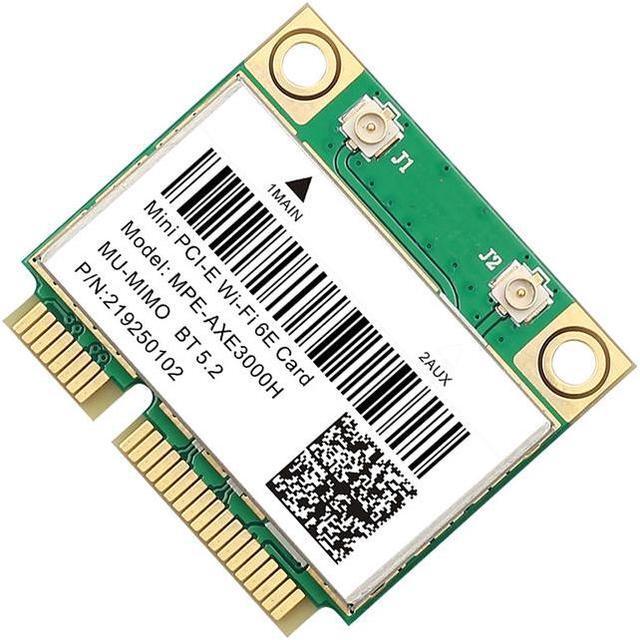 Alt view image 7 of 7 - DERAPID Wi-Fi 6E AX3000 Mini PCIe Wireless Card, Bluetooth 5.2, 802.11ax Tri-Band (6GHz/5GHz/2.4GHz), MU-MIMO, for Windows 11/10 64-bit Laptop/PC
