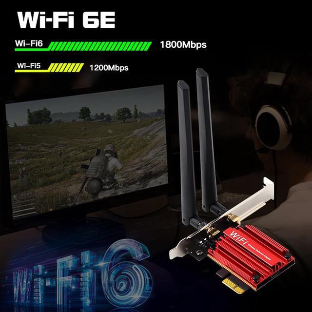 Alt view image 2 of 7 - DERAPID WiFi 6 AX1800 PCIe WiFi Card for PC with Bluetooth MT7921K Dual Band Wifi 6 1800Mbps Wireless Adapter 802.11ax with MU-MIMO OFDMA, High Gain Aantennas, Supports Windows 10/11 (64bit) Only