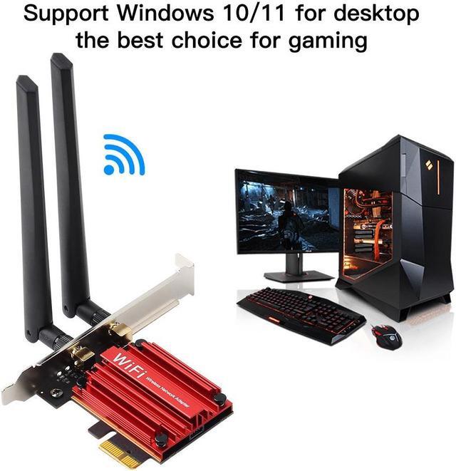 Alt view image 6 of 7 - DERAPID WiFi 6 AX1800 PCIe WiFi Card for PC with Bluetooth MT7921K Dual Band Wifi 6 1800Mbps Wireless Adapter 802.11ax with MU-MIMO OFDMA, High Gain Aantennas, Supports Windows 10/11 (64bit) Only