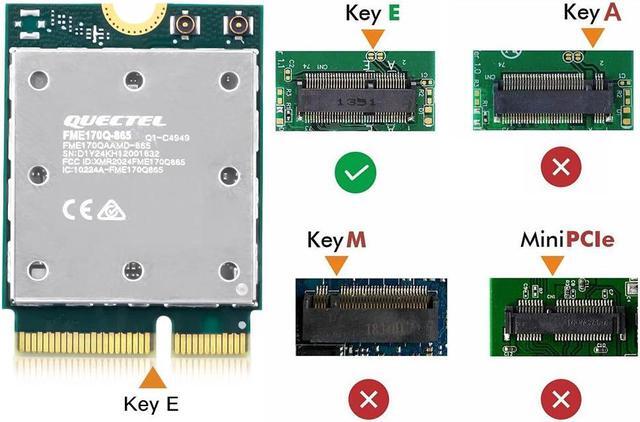 Alt view image 2 of 7 - DERAPID QCNCM865 Wi-Fi 7 Wifi Card NGFF M.2 Key E Tri Band 6GHz 5GHz 2.4GHz Wireless Bluetooth Adapter with I-PEX 4 Internal Wifi Antenna for PC Only Support Windows 11