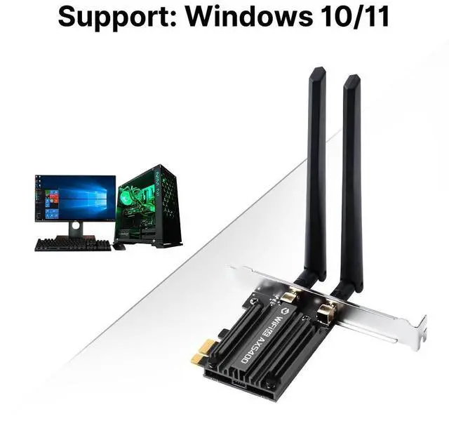 Alt view image 4 of 7 - DERAPID WiFi 6E PCIe Wireless Network Card, AX5400 Tri-Band (2.4/5/6GHz) with Bluetooth 5.3, MT7922 Chipset, Windows 10/11 Compatible  High-Speed Gaming & Streaming Adapter