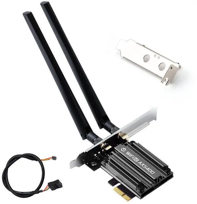 Main image of DERAPID WiFi 6E PCIe Wireless Network Card, AX5400 Tri-Band (2.4/5/6GHz) with Bluetooth 5.3, MT7922 Chipset, Windows 10/11 Compatible  High-Speed Gaming & Streaming Adapter