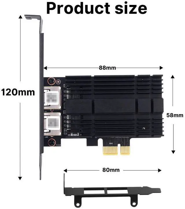 Alt view image 6 of 7 - DERAPID 2.5Gbps PCIe Network Card Dual RJ45 Port Adapter with Intel I226 Chipset for Desktop Gaming Office 2500/1000/100Mbps PCI Express Gigabit Ethernet NIC Card RJ45 LAN Port Controller