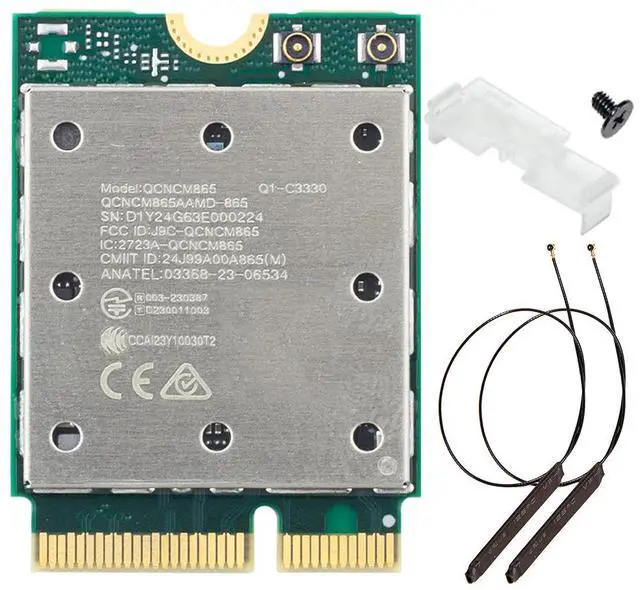 Alt view image 2 of 7 - DERAPID QCNCM865 Wi-Fi 7 Card for PC, NGFF M.2 Key E, Tri-Band 6GHz 5GHz 2.4GHz, Bluetooth Adapter with Antenna, Compatible with Intel & AMD Motherboards, Windows 11 Only