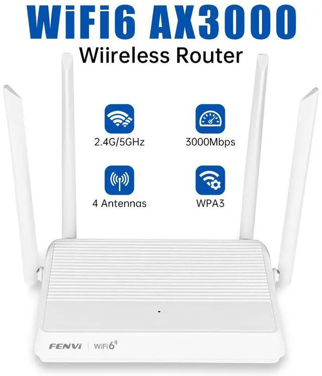 Main image of DERAPID QCNCM865IAX3000 WiFi 6 Router  802.11ax Wireless Dual Band Gigabit Internet Router with 4 * High-Gain Antennas, 4 Gigabit Lan Ports, Support MU-MIMO WPA3