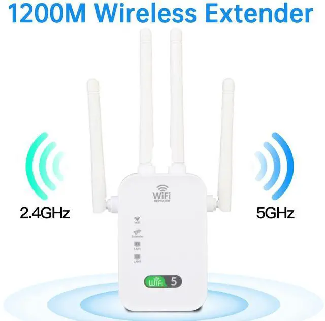 Main image of DERAPID AC1200 WiFi Range Extender Outdoor Long Range Wifi Repeater, Dual Band 1200Mbps 2.4G+5G WiFi Booster with External Antennas