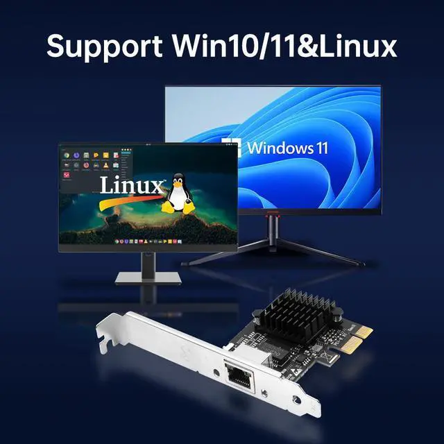 Alt view image 4 of 7 - DERAPID 5Gb Base-T Network Card, RTL8126 Controller 5G PCIe Ethernet Adapter, PCIe to RJ45 Port NIC Card, for Windows10/11/Windows Server/Linux