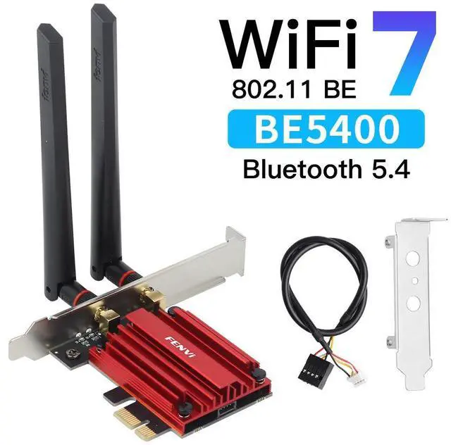 Main image of DERAPID WiFi 7 PCIe Desktop Card BE5400 Tri-Band with MediaTek MT7925 Chip, Bluetooth 5.4 Adapter for Windows 10/11 Compatible with Intel and AMD motherboards
