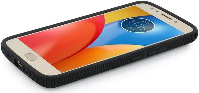 Alt view image 12 of 12 - Incipio Octane Motorola Moto E4 Plus Case with Textured Bumper and Hard Shell Back for Motorola Moto E4 Plus - Black