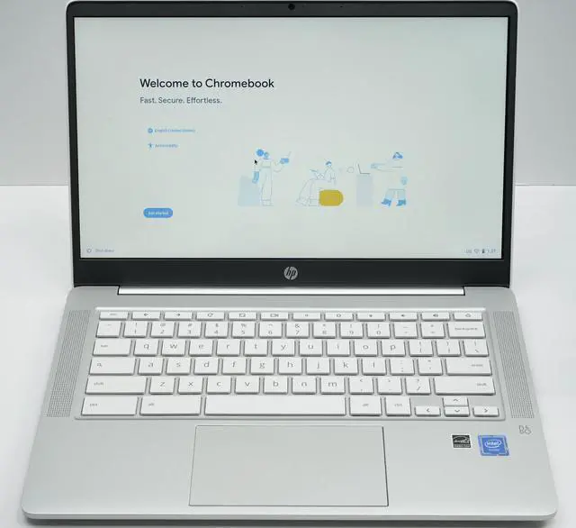 Alt view image 8 of 9 - HP Chromebook 14 Laptop, Intel Celeron N4000 Processor, 4 GB RAM, 32 GB eMMC, 14” HD Display, Chrome, Lightweight Computer with Webcam and Dual Mics, Home, School, Music, Movies (14a-na0021nr, 2021)