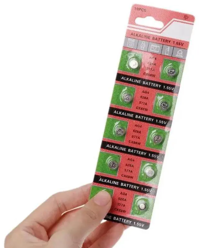 Alt view image 3 of 6 - 10PCS Watch Coin Battery AG4 377A 377 LR626 SR626SW SR66 LR66 Button Cell Batteries Toys Remote Camera B85B