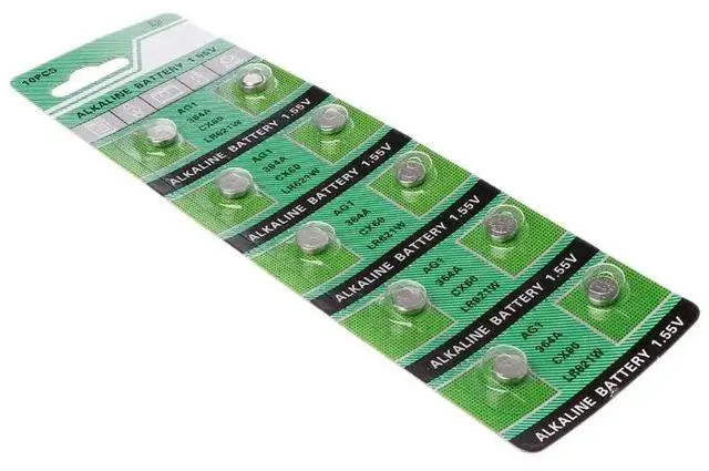 Alt view image 3 of 6 - 10PCS Watch Battery AG1 1.55V 364 SR621SW LR621 621 LR60 CX60 Alkaline Button Coin Cell Batteries R66F