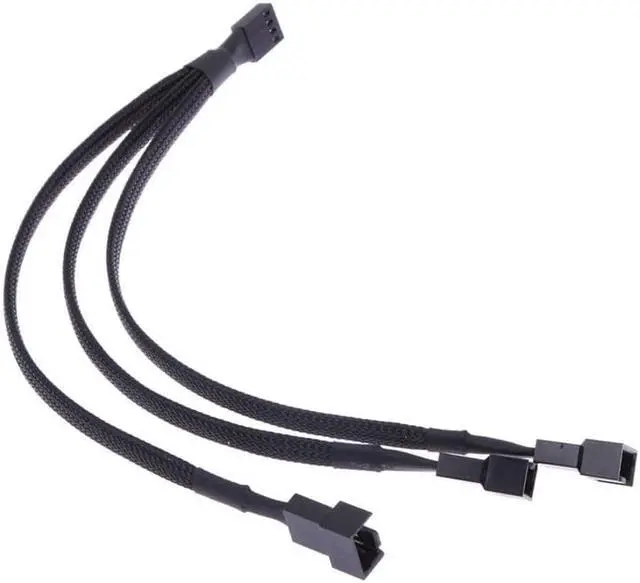 Alt view image 6 of 6 - Lejiahong 5Pcs 4 Pin 1 to 3 Way Extension Cable PWM Fan Splitter Cable Splitter Sleeved Adapter Connector Fan Extension Cable