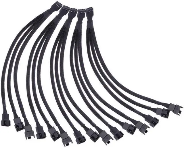 Main image of Lejiahong 5Pcs 4 Pin 1 to 3 Way Extension Cable PWM Fan Splitter Cable Splitter Sleeved Adapter Connector Fan Extension Cable