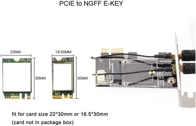 Alt view image 3 of 6 - Lejiahong Desktop Wireless WiFi Bluetooth Network Card Adapter PCIe to M.2 Expansion Card Wifi Adapter M.2 NGFF