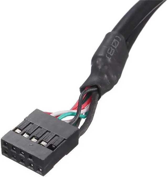 Alt view image 6 of 6 - Misskit High Quality MotherBoard 9Pin Turns USB2.0 Two Extension Line Main board Female Header to Dual USB 2.0 Female Adapter Cable 19"