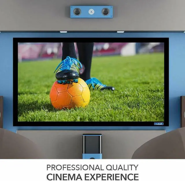 Alt view image 2 of 7 - QualGear® QG-PS-FF6-169-150-S 16:9 Fixed Frame Projector Screen, 150-Inch 3D High Reflective Silver 2.5 Gain