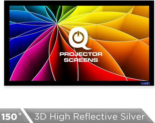 Main image of QualGear® QG-PS-FF6-169-150-S 16:9 Fixed Frame Projector Screen, 150-Inch 3D High Reflective Silver 2.5 Gain